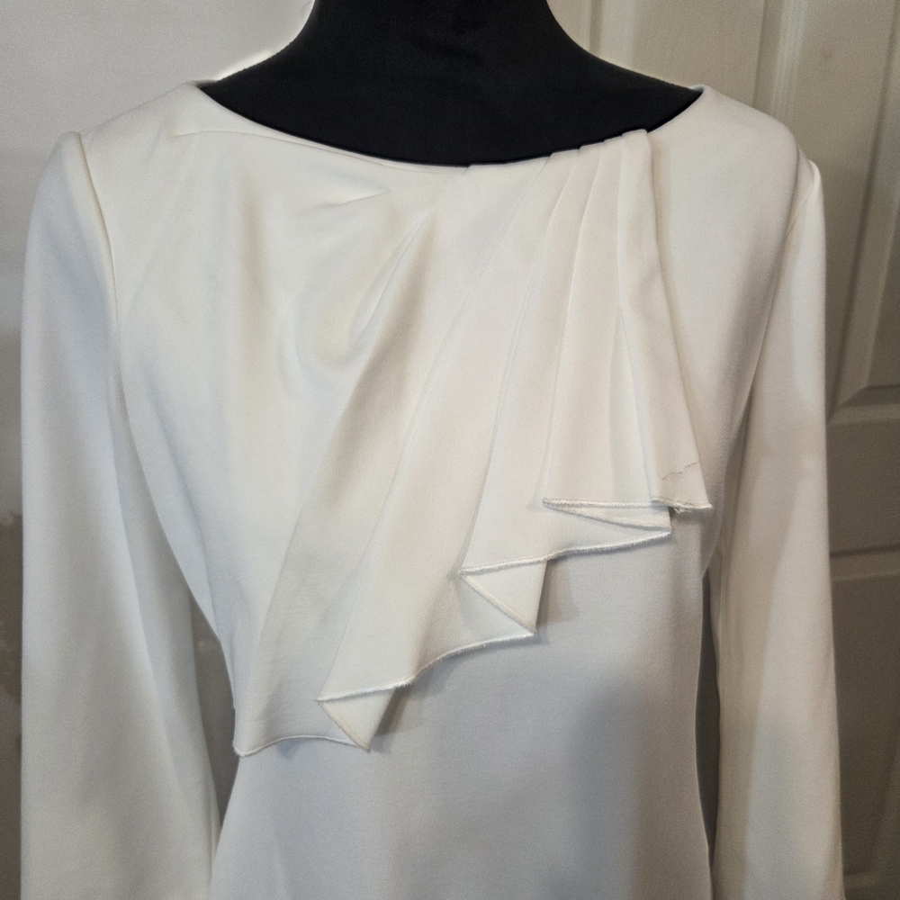 Alex Marie Dress Elegant Cream Long Sleeve Dress Pleated Top Long Sleeve - Picture 10 of 11